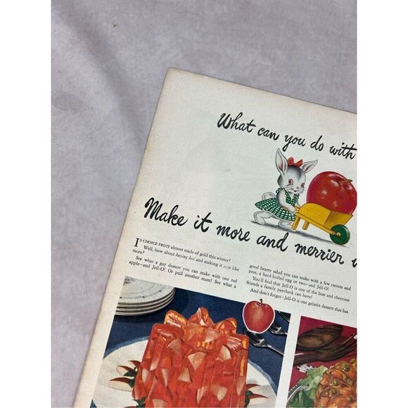 Vintage 1945 Jello Print Ad Jello Mold Mod - Picture 5 of 5